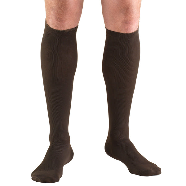 Pr/1 Truform Men'S Dress 15-20Mmhg Knee-High Closed-Toe Compression Sock Md (13 1/2 - 16") Brown Latex-Free