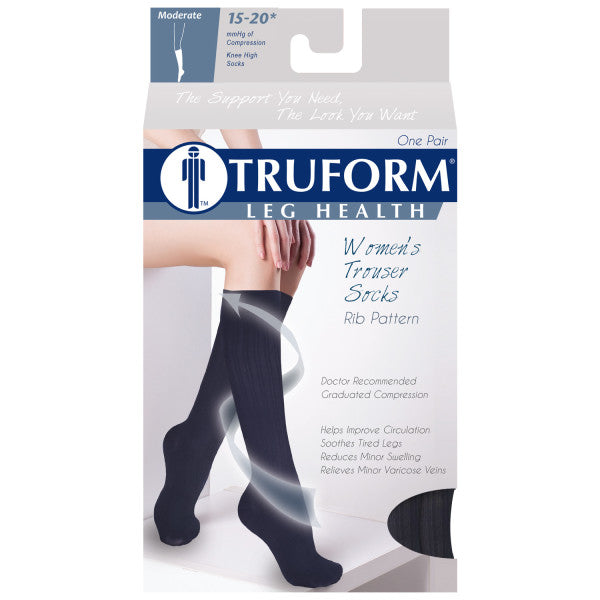 Pr/1 Truform Men'S Dress Socks 15-20Mmhg Navy ,Large