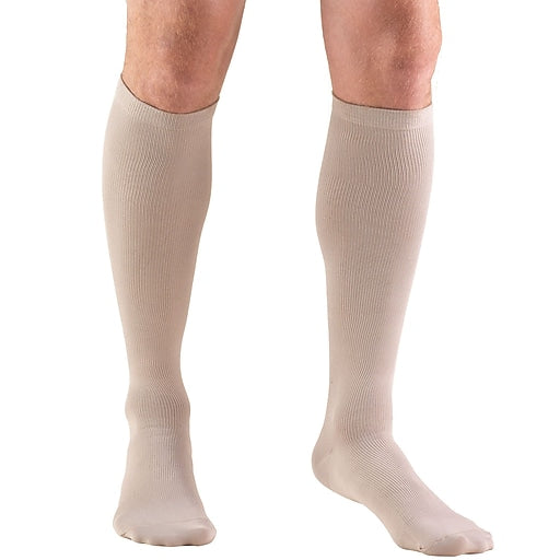 Pr/1 Truform Men'S 20-30Mmhg Knee-High Dress-Style Compression Sock Large (15 1/2" - 18") Tan Latex-Free