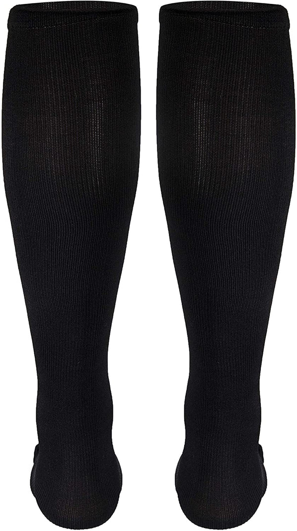 Pr/1 Men'S Dress 30-40 Mmhg Knee High Compression Socks Black X-Large (17 1/2 - 20") Shoe Size 12+