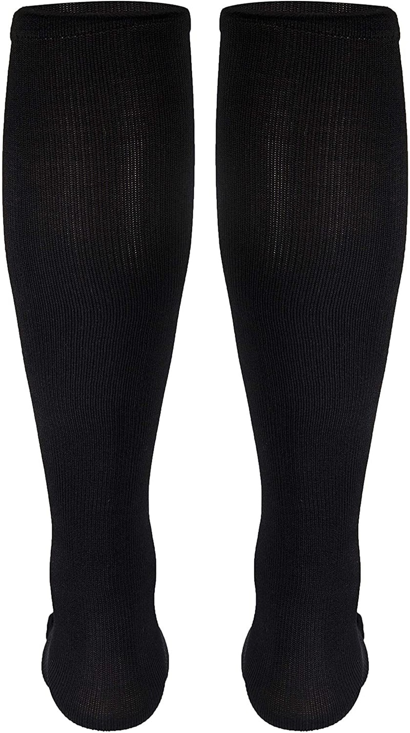 Pr/1 Men'S Dress 30-40 Mmhg Knee High Compression Socks Black X-Large (17 1/2 - 20") Shoe Size 12+