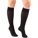 Pr/1 Ladies Compression Socks 15-20 Mmhg Cable Black, Large