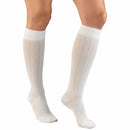Pr/1 Ladies Compression Socks 15-20 Mmhg Cable White, Medium
