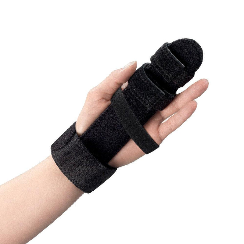 Ea/1 Otc Finger Immobilizer Hand Splint, Maximum, Black, Small (5.5" And Under)