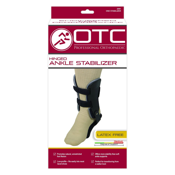 Ea/1 Otc Ankle Stabilizer, Hinged Bars, Left, Medium, Black