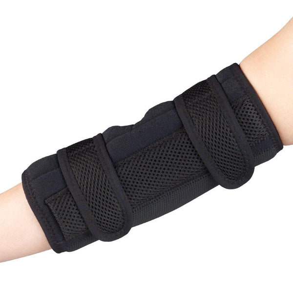 Ea/1 Otc Maximum Elbow Night Splint Support M (9 3/4-11") Dual Straps And Removable Splint Black