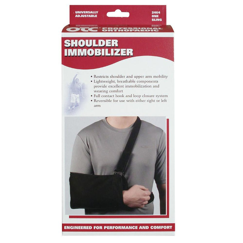 Ea/1 Otc Medium Lightweight Shoulder Immobilizer W/ Removable Webbing Strap Xs (6X11") Black