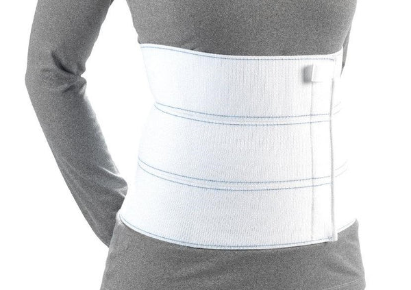 Ea/1 Otc Minimum Universal Unisex 3-Panel Binder, White, Small, Molds To Contours W/ Gentle Full-Length Support Pull-Tab Assists