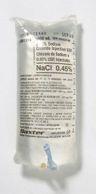 BAX JB1314 CS/12  NORMAL SALINE 0.45% SODIUM CHLORIDE 1000ML BAG FOR INJECTION