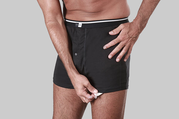 CUI Ostomy High Waist Boxers w/Pouch Male Large Navy