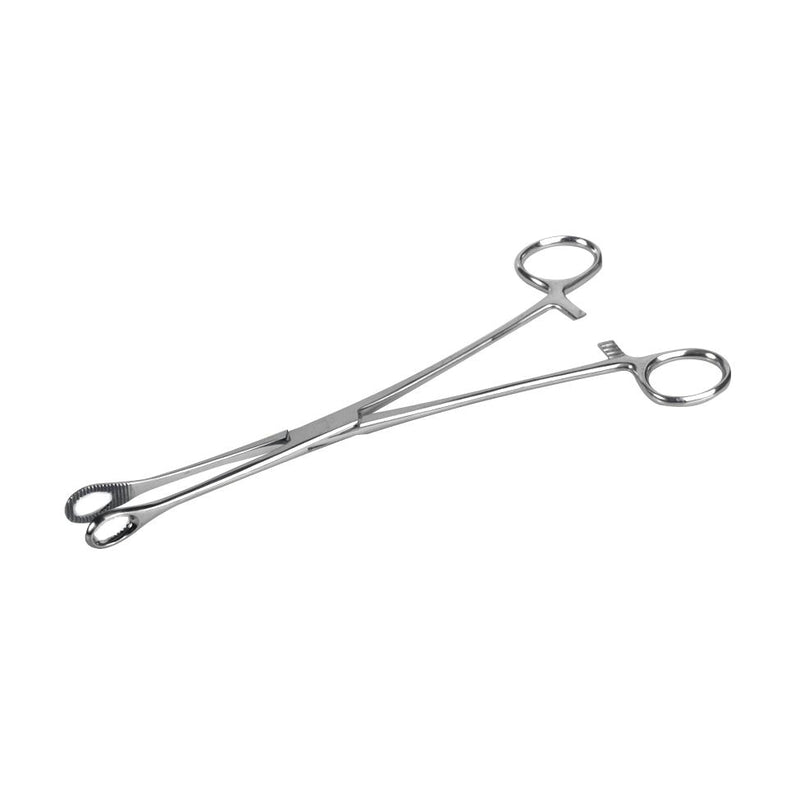 Medline Single-Use Stainless-Steel Sponge Forceps, 9.5" (24 cm), Straight