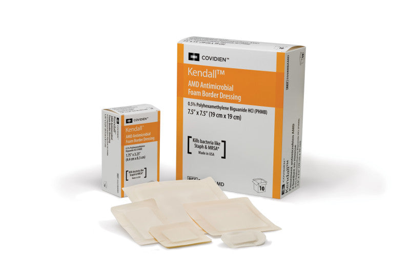 Amd Antimicrobial Transfer Foam Dressing, 3.5In X 3In, Fenestrated W/