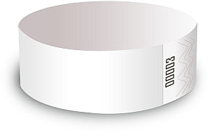 Tamper Resistant Adhesive Closure Id Bands, 1in X 10in, White