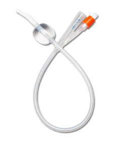 Medline SelectSilicone 2-Way 100% Silicone Foley Catheter with Coude Tip, 10 cc (mL), 18 Fr