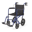 Aluminium Transport Chair With 12" Wheels , Blue