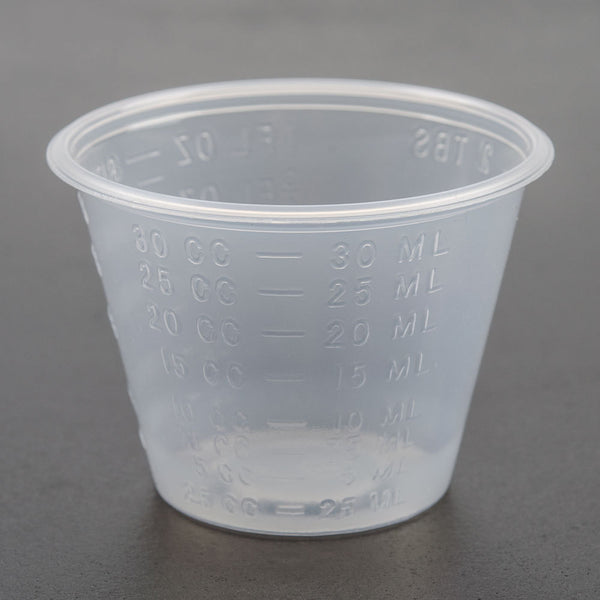 Graduated Medicine Cups, Translucent, Plastic, 1oz