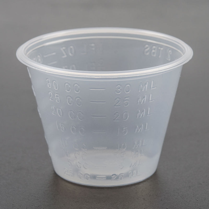 Graduated Medicine Cups, Translucent, Plastic, 1oz