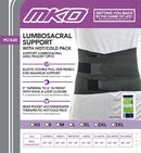 MKO Lumbosacral Support with Hot/Cold Pak