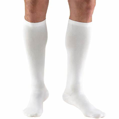 Pr/1 Truform Men'S Casual 15-20Mmhg Knee-High Xlg (17 1/2 - 20") Compression Socks White