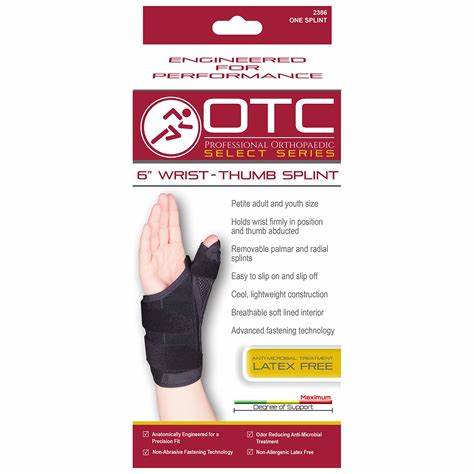 Ea/1 Otc Maximum Wrist-Thumb Splint 6" Left Black Xs (4 1/2 - 5 1/2") Removable Palmar Splint Latex-Free