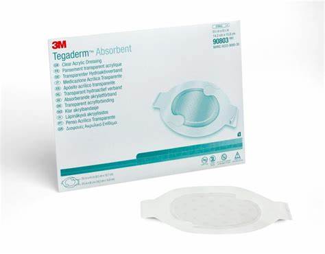 Bx/10 Tegaderm Absorbent Clear Acrylic Dressing 6.25" X 5.6" Oval Hypoallergenic Adherent Film Border Latex-Free