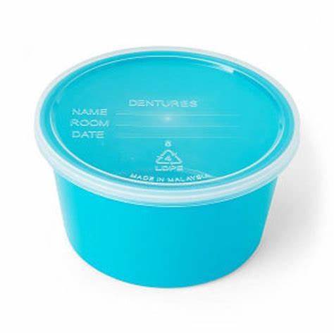 Pk/25 Denture Cup W/ Lid Plastic Disposable