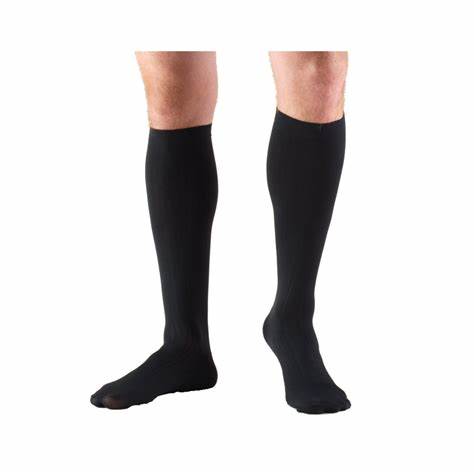 Pr/1 Truform Men'S 8-15Mmhg Dress-Style Knee-High X-Large (12+ Shoe) Black Compression Sock Latex-Free