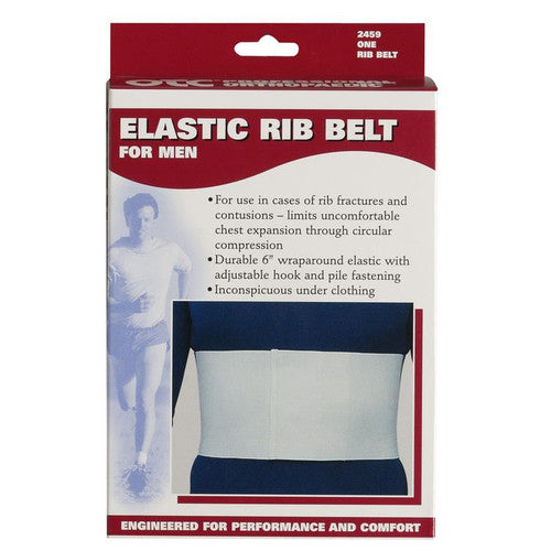 Ea/1 Otc Minimum Elastic Men'S 6" Rib Belt Small (29-32") Wrap-Around Hook & Loop Closure White Latex-Free