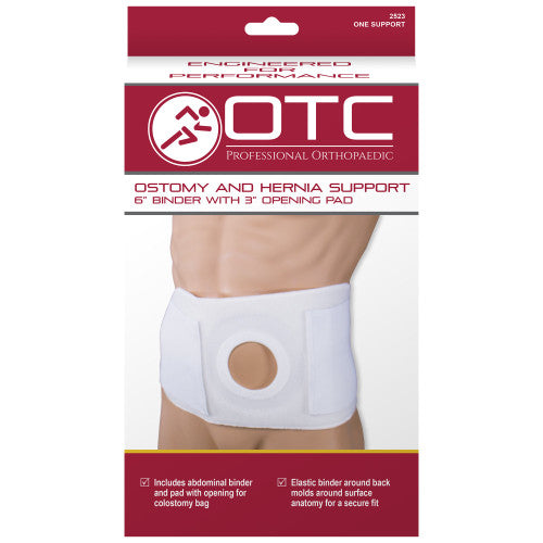 Ea/1 Otc Ostomy & Hernia Support 6" Binder W/ 4" Opening Pad Small (27-34")