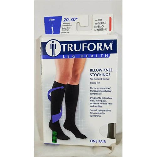 Pr/1 Truform Travel Series 15-20Mmhg Compression Socks Knee-High Closed-Toe Unisex Navy Small (11" - 14" Calf) Microfiber