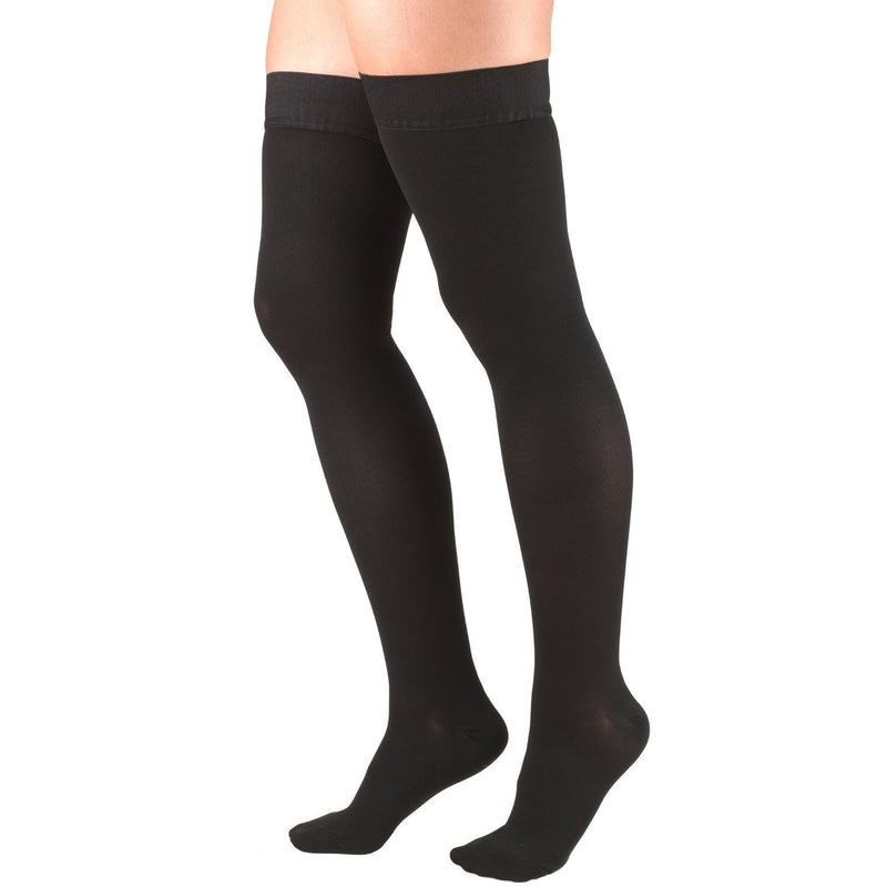 Pr/1 Truform Ladies' 20-30Mmhg Therapeutic Support Sock Black X-Large (17 1/2 - 20") Knee-High Closed-Toe Soft-Top Rib Pattern