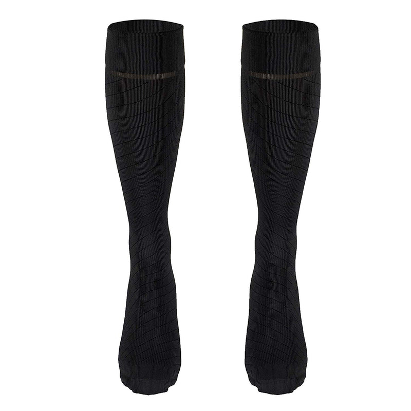 Pr/1 Truform Travel Series 15-20Mmhg Compression Socks Knee-High Closed-Toe Unisex Brown Medium (13 1/2" - 16" Calf) Microfiber