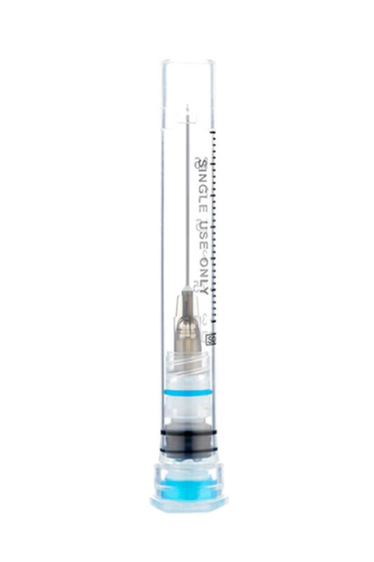 BX/100 - SOL-CARE 3ml Luer Lock Safety Syringe w/Exch Needle 22G*1 1/2