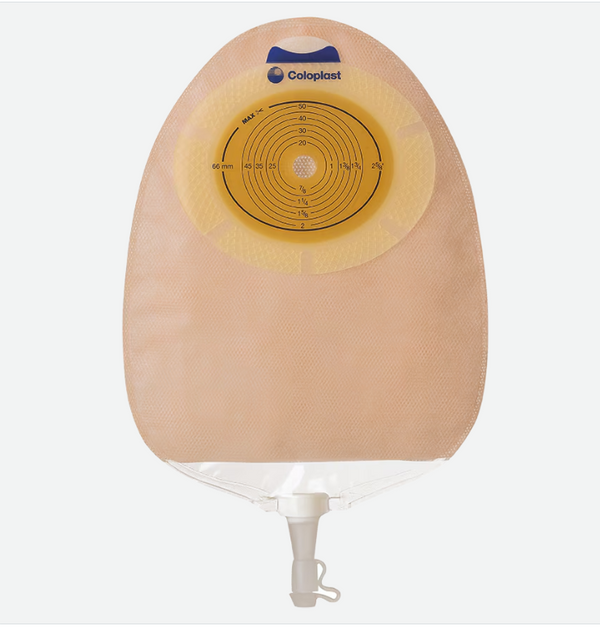 SenSura® Convex Light 1-Piece Urostomy Pouch - Maxi 26cm (10 1/4in) - Baseplate hole size: 15-33mm - Item 11814