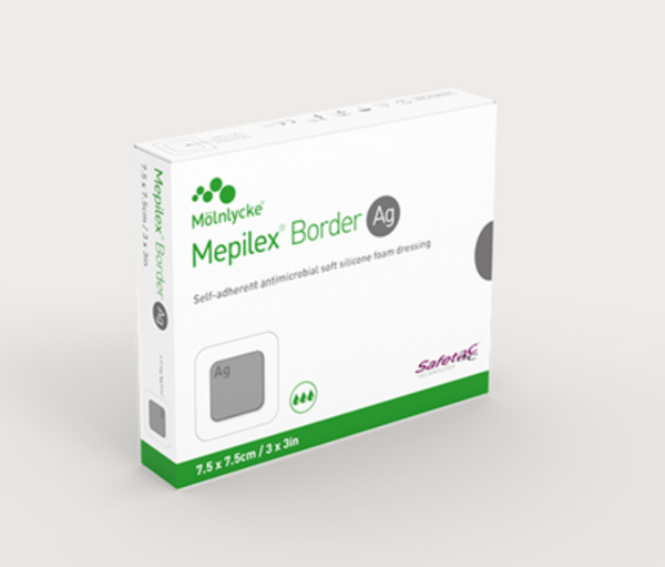 Mepilex Border Ag Antimicrobial | all-in-one foam dressing for medium to high exuding wounds