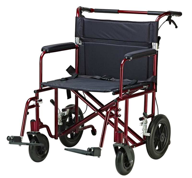 22" Bariatric Aluminum Transport Chair