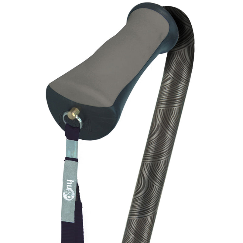 Hugo Ergonomic Offset Handle Cane - Carbon Swirls