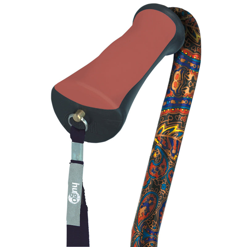 Hugo Ergonomic Offset Handle Cane - Paisley