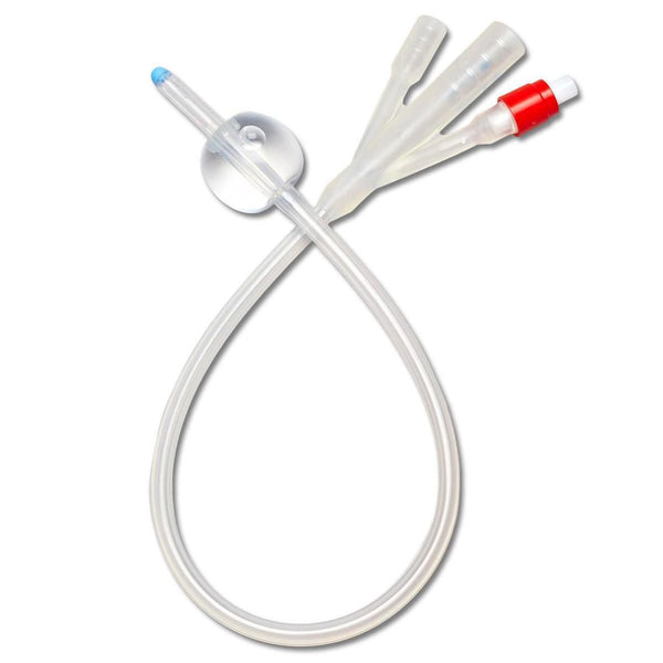 Medline SelectSilicone 3-Way 100% Silicone Foley Catheter, 30 cc (mL), 18 Fr
