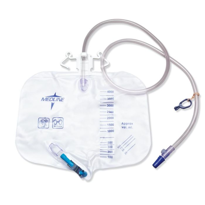 Medline Urine Drainage Bag with Anti-Reflux Valve