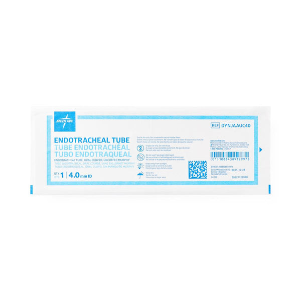 Medline Oral Pre-Formed Uncuffed Endotracheal Tube, 4.0 mm