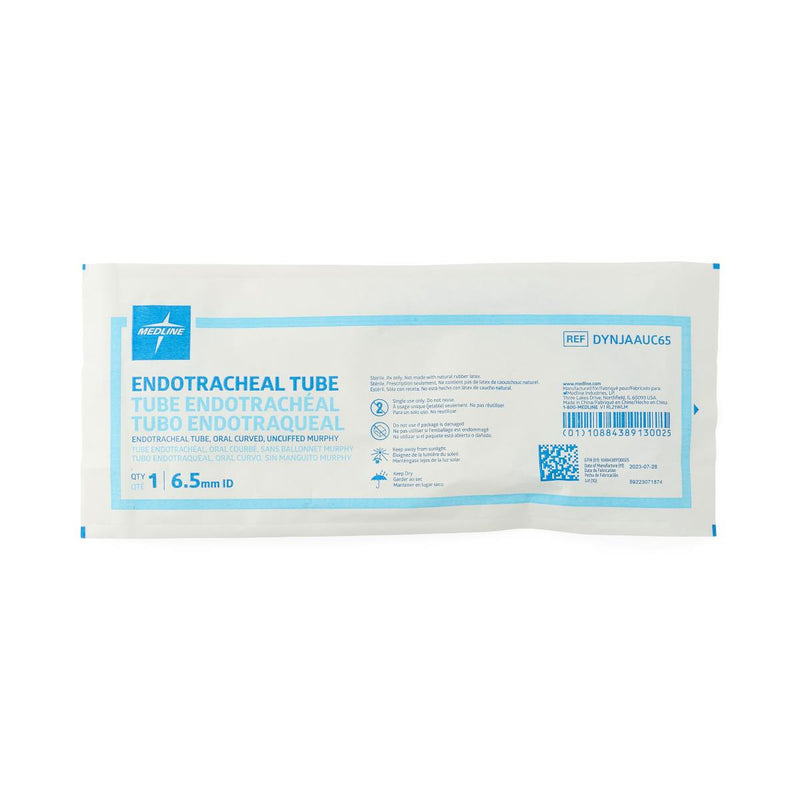 Medline Oral Pre-Formed Uncuffed Endotracheal Tube, 6.5 mm