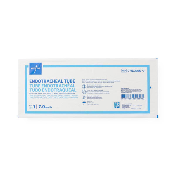 Medline Oral Pre-Formed Uncuffed Endotracheal Tube, 7.0 mm