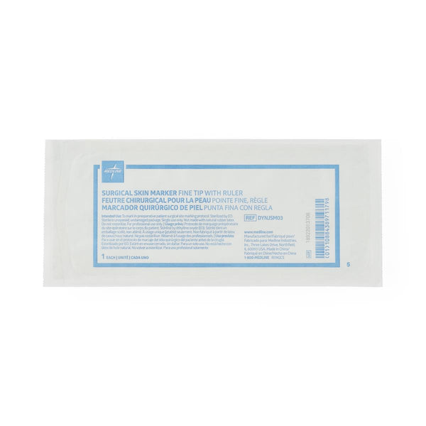 Medline Sterile Surgical Skin Marker with Ruler, Fine Tip