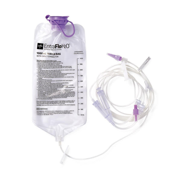 EntraFlo H2O Dual Channel Feeding Set with ENFit Connector, Safety Spike Plus