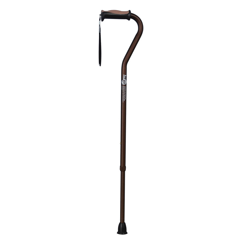 Hugo Ergonomic Offset Handle Cane - Cocoa