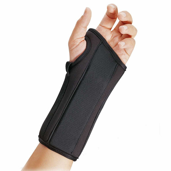 Ea/1 Otc Maximum 8" Wrist Splint Left W/ Removable Palmar Splint & Flexible Stays, Black Medium (6.5-7.5")