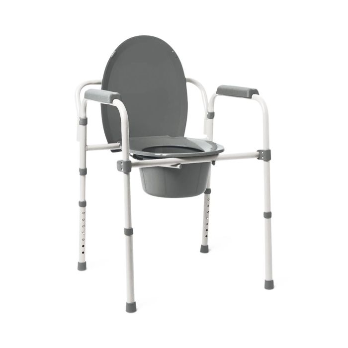 Medline Knockdown Steel Commode with Microban