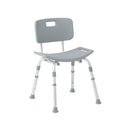 Aluminum Shower Chair with Back, Gray Knockdown Shower Chair