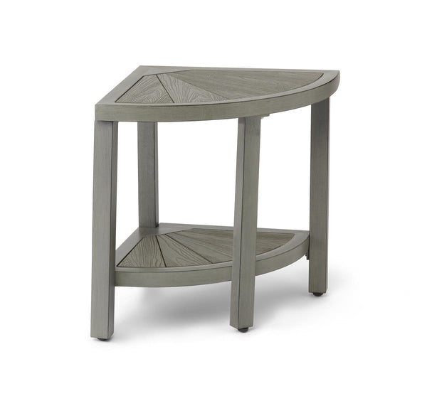 Corner Aluminum and Faux Wood Bath Bench